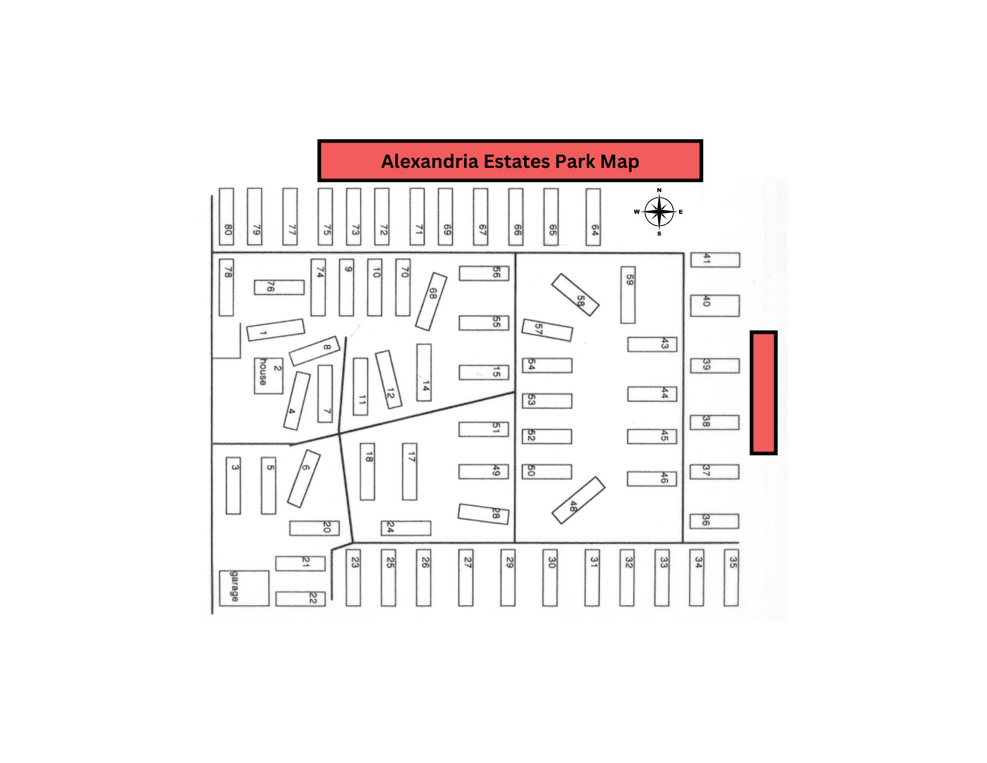 alexandria estates mobile home park map